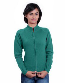 Girls Sweater Plain Green  Colour